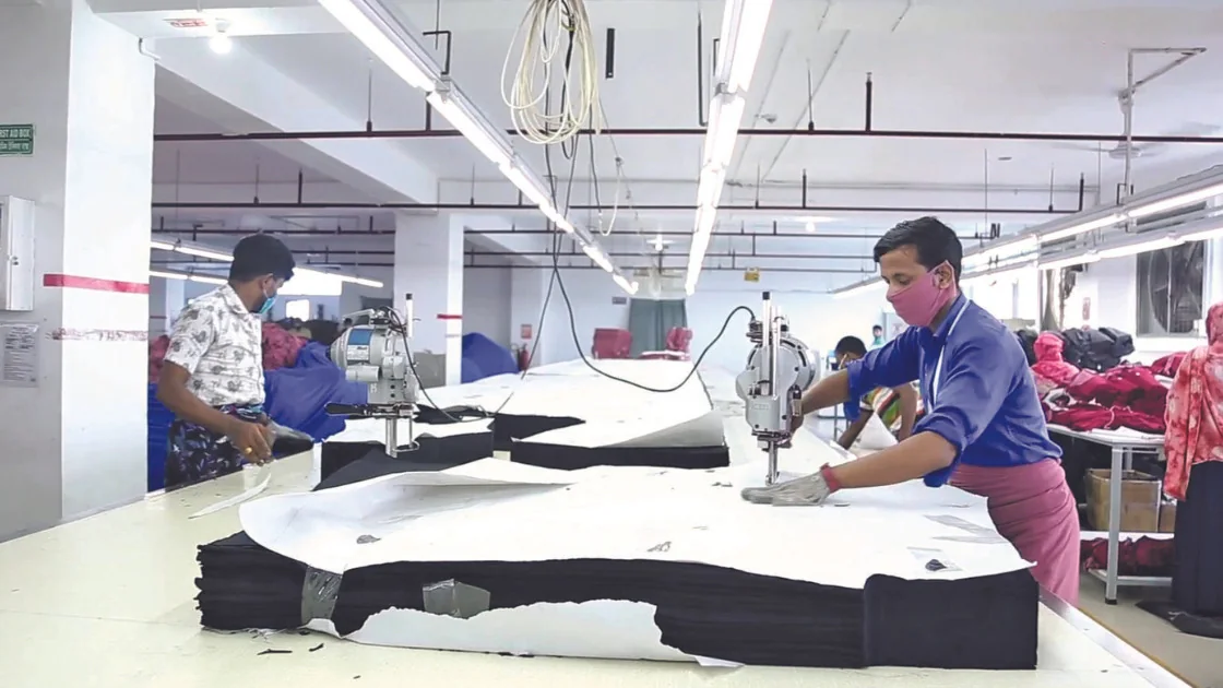 Cutting floor at a garment manufacturing facility